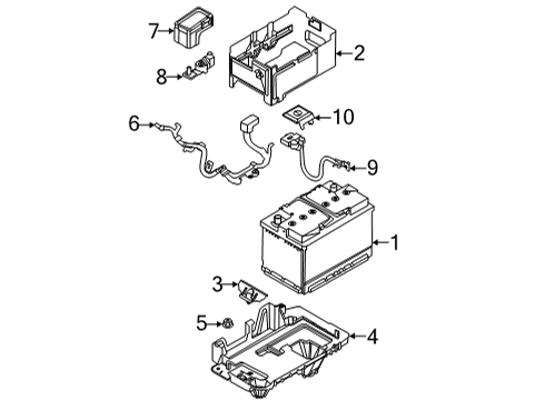 2021 Hyundai Sonata Battery - Chassis Electrical Tray Assembly-Battery Diagram for 37150-L1000