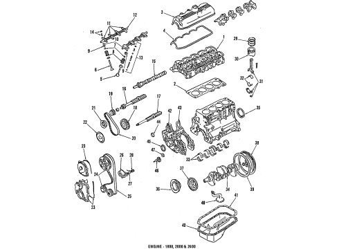 1987 Mitsubishi Tredia Engine Parts, Mounts, Cylinder Head & Valves, Camshaft & Timing, Oil Pan, Oil Pump, Balance Shafts, Crankshaft & Bearings, Pistons, Rings & Bearings Gasket-Oil Drain Plug Diagram for MD050317