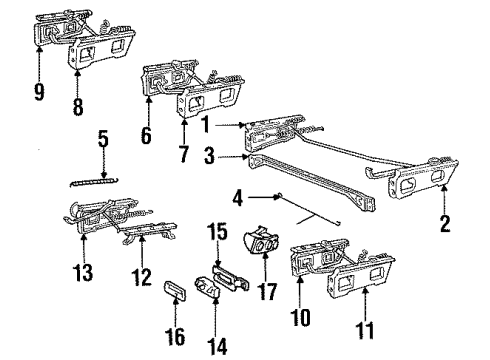 1988 GMC C1500 Tracks & Components Spring-Seat Adjust Return Diagram for 15552399