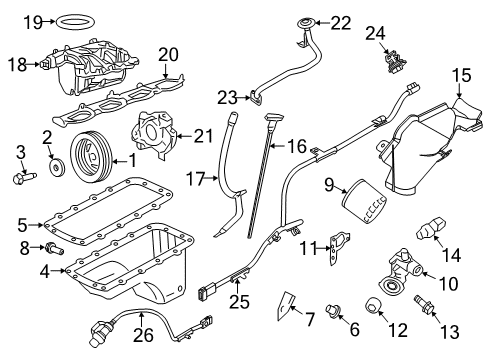 2010 Lincoln Navigator Powertrain Control Upper Oxygen Sensor Diagram for 8F9Z-9F472-C
