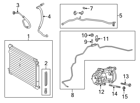 2019 Lexus ES300h A/C Condenser, Compressor & Lines Tube & Accessory Ass Diagram for 88710-33600