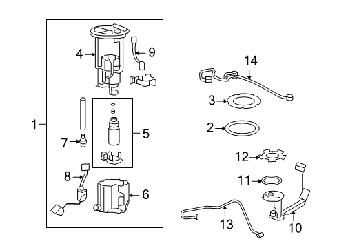 2009 Pontiac G8 Fuel Injection Fuel Rail Diagram for 12633511