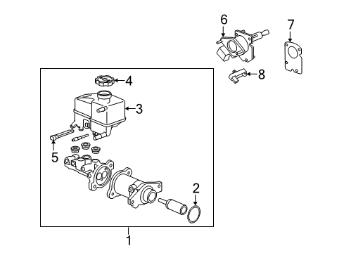 2013 Chevrolet Tahoe Hydraulic System Adapter-Brake Master Cylinder Diagram for 22745421