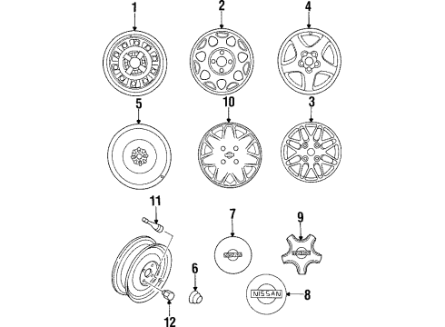 1995 Nissan 240SX Wheels Wheel Assy-Spare Tire Diagram for 40300-6N077