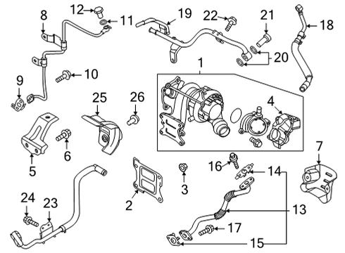 2022 Hyundai Kona Turbocharger & Components Pipe Assembly-Water Inlet Tc Diagram for 28235-2M900