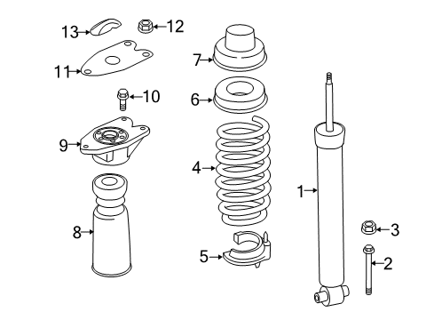 2020 BMW 430i xDrive Gran Coupe Shocks & Components - Rear Hex Nut Diagram for 33506896360