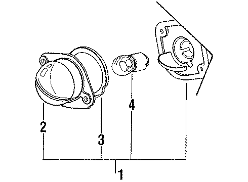 1989 Honda Prelude License Lamps Light Assy., License (W/Two Bulbs) Diagram for 34100-SF1-A11