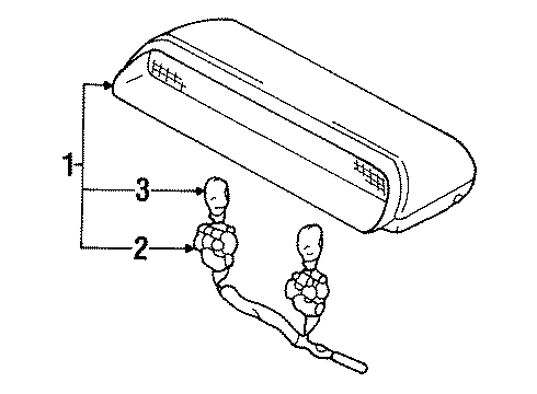 2001 Chevrolet Metro High Mount Lamps Lamp, High Mount Stop Diagram for 30013168