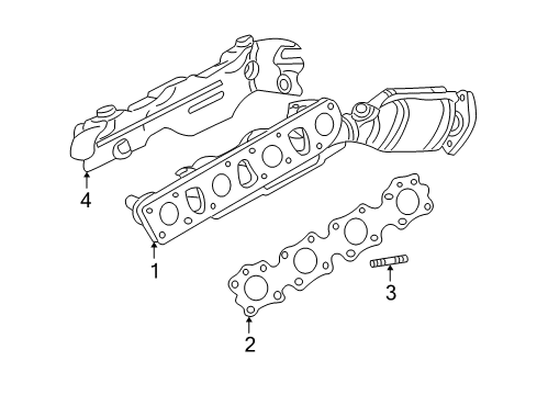 2002 Infiniti Q45 Exhaust Manifold Manifold Assembly-Exhaust W/CAT Diagram for 14002-AR20A