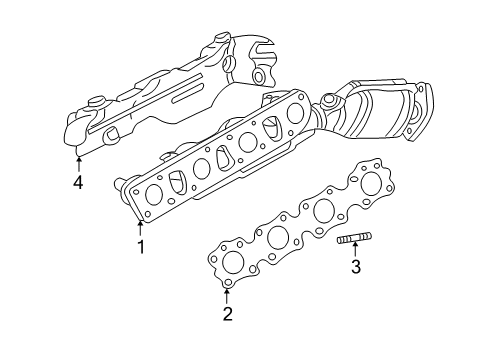 2002 Infiniti Q45 Exhaust Manifold Manifold Exhaust W/CAT Diagram for 14002-AR210