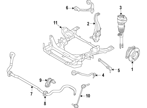 2017 BMW 750i Front Suspension, Lower Control Arm, Upper Control Arm, Ride Control, Stabilizer Bar, Suspension Components RP AIR SUSPENSION STRUT FRON Diagram for 37107915970