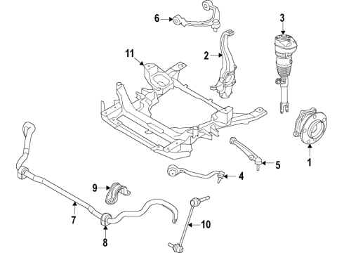 2017 BMW 750i Front Suspension, Lower Control Arm, Upper Control Arm, Ride Control, Stabilizer Bar, Suspension Components Stabilizer, Front Diagram for 31306873461