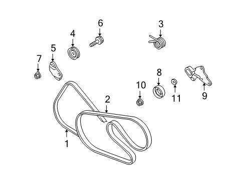 2000 Chrysler Concorde Belts & Pulleys Screw-HEXAGON Head Diagram for 6101436