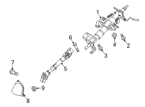 2009 Kia Amanti Steering Column & Wheel, Steering Gear & Linkage Bolt Diagram for 564151C000