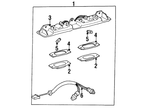 1991 Toyota Celica License Lamps Cover Gasket Diagram for 81272-20440