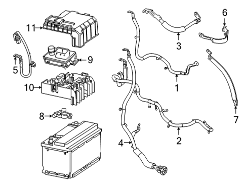 2021 Cadillac Escalade Battery Cables Positive Cable Diagram for 84733772