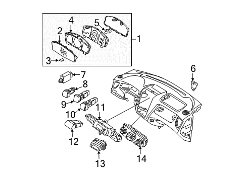 2009 Kia Sportage Cluster & Switches Cluster Assembly-Instrument Diagram for 940011F103