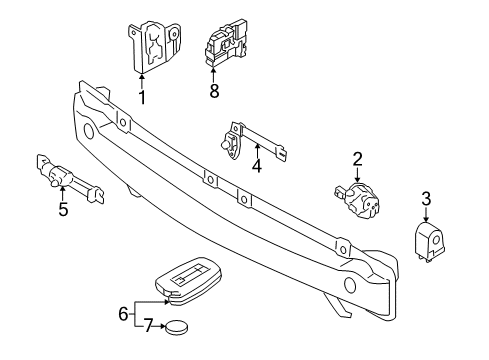 2017 Kia K900 Keyless Entry Components Smart Key Fob Diagram for 954403T300