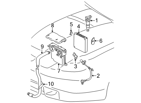 2005 Toyota Celica Powertrain Control ECM Diagram for 89661-20A80