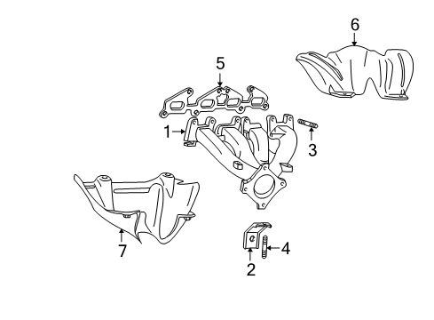 2009 Chrysler PT Cruiser Exhaust Manifold Exhaust Manifold Diagram for 4884460AA