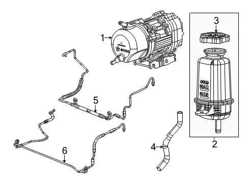 2021 Jeep Wrangler P/S Pump & Hoses, Steering Gear & Linkage PUMP-POWER STEERING Diagram for 68581335AA