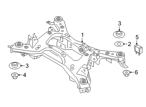 2016 Infiniti QX50 Suspension Mounting - Rear Stop-Mem Mt Upper Diagram for 55464-3LZ0A