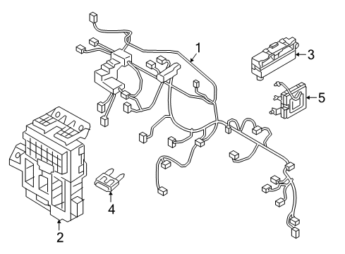 2021 Hyundai Tucson Wiring Harness Instrument Panel Junction Box Assembly Diagram for 91951-D3540