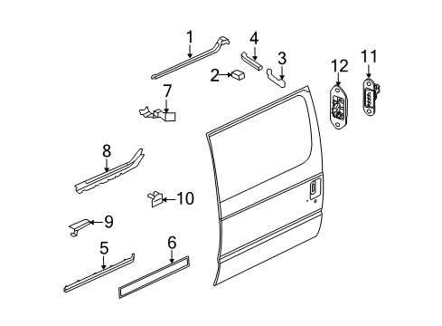 2008 Ford E-250 Door Hardware Roller Assembly Cover Diagram for 3C2Z-1625094-BAB