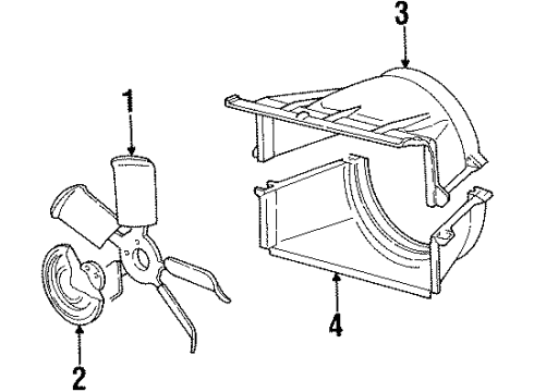 1990 Chevrolet C3500 Cooling System, Radiator, Water Pump, Cooling Fan Shroud-Radiator Fan Upper Diagram for 15739593