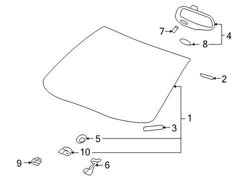 2006 Cadillac XLR Windshield Glass Sensor Asm-Windshield Outside Moisture Diagram for 10306461