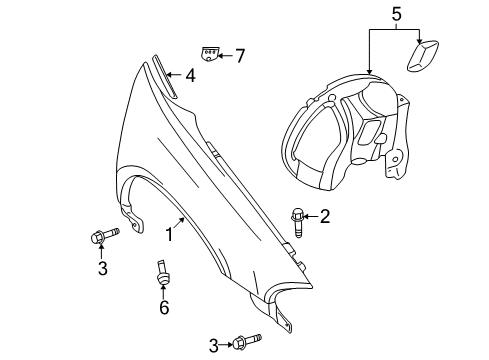 2004 Chrysler 300M Fender & Components, Exterior Trim Shield-WHEELHOUSE Diagram for 4580486AF
