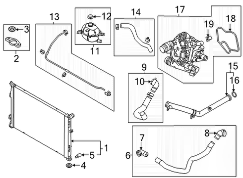 2022 Hyundai Tucson Radiator & Components Pipe & O-Ring Assembly-W Diagram for 254602S000