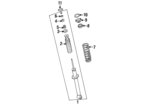 1995 Nissan 240SX Shocks & Components - Rear Shock Absorber Mounting Seal Diagram for 54329-01U00