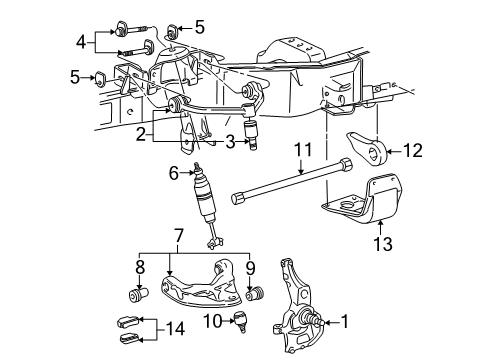 2002 Ford Explorer Sport Front Suspension Components, Stabilizer Bar, Torsion Bar Shock Diagram for 3U2Z-18124-H