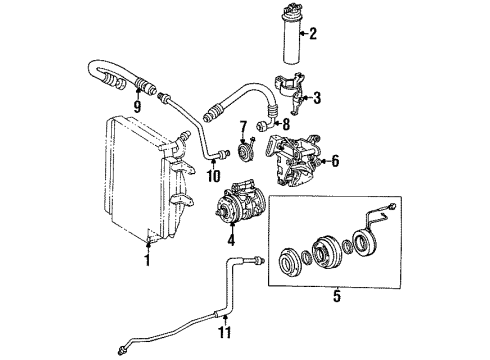 1986 Toyota Tercel Air Conditioner, Hoses & Pipes Pulley, Cooler Compressor Idle Diagram for 88440-16030