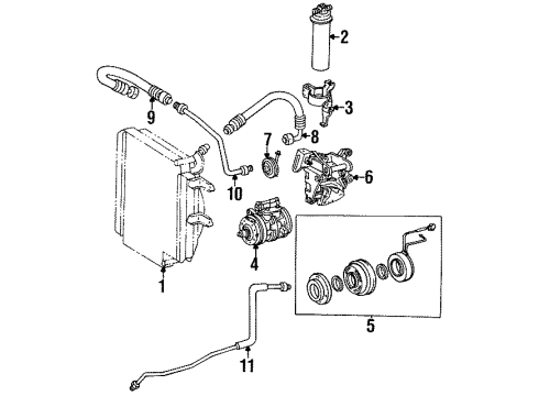 1986 Toyota Tercel Air Conditioner, Hoses & Pipes CONDENSER Assembly, Cooler Diagram for 88460-16080