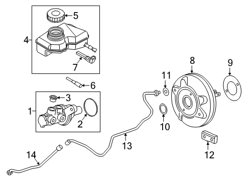 2019 BMW X2 Hydraulic System BRAKE MASTER CYLINDER Diagram for 34336889223