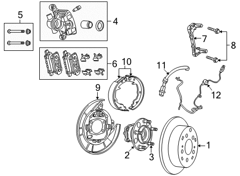 2014 Jeep Compass Rear Brakes Plate-Rear Drum Brake Diagram for 68159684AA