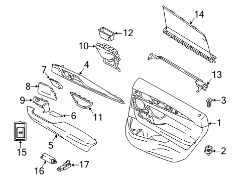 2018 BMW 640i xDrive Gran Turismo Interior Trim - Rear Door ARMREST, REAR RIGHT Diagram for 51427466754