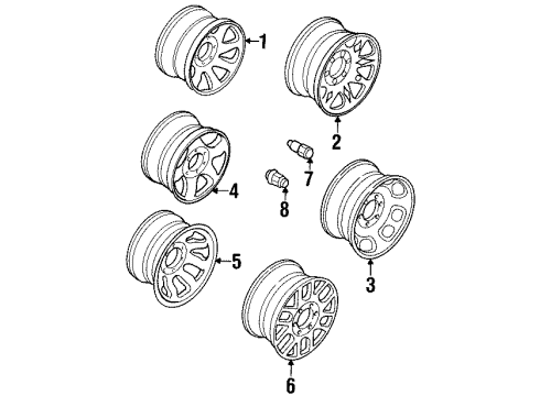 1998 Honda Passport Wheels Disk, Aluminum Wheel (P245/70R16) Diagram for 8-97148-917-1