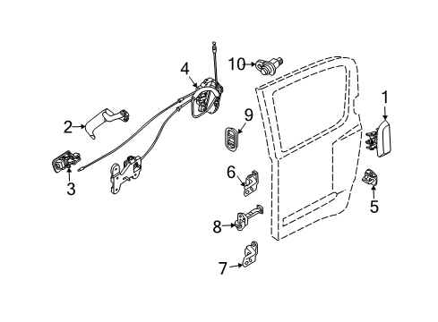 2007 Infiniti QX56 Rear Door Rear Door Outside Handle Assembly Right Diagram for 82606-7S002