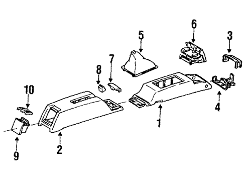 1993 Honda Civic Center Console Cup Holder (Graphite Black) Diagram for 83416-SR3-023ZB