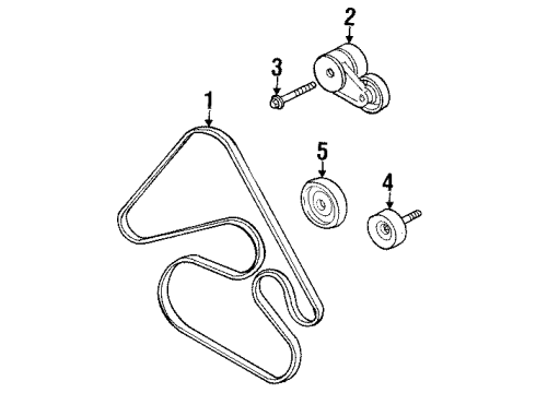 2001 Oldsmobile Aurora Belts & Pulleys PULLEY, Fan and Coolant Pump Diagram for 12553861