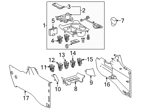 2014 Toyota Highlander Traction Control Components Front Panel Diagram for 58804-0E150-C0