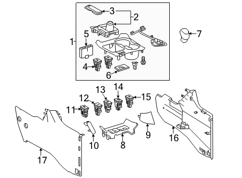 2016 Toyota Highlander Traction Control Components Front Panel Diagram for 58804-0E151-C0