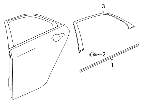 2019 Cadillac CTS Exterior Trim - Rear Door Belt Molding Diagram for 84337035