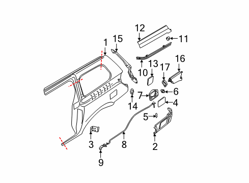 2004 Nissan Quest Fuel Door Spring-Fuel Filler Diagram for 78836-ET00A