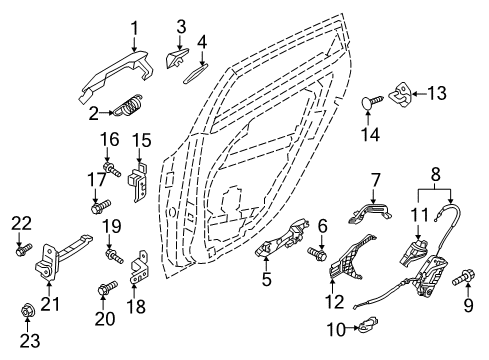 2018 Hyundai Elantra GT Rear Door Motor Assembly-Power Window Regulator Rear, LH Diagram for 83450-G3000