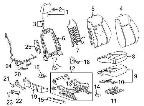 2018 Buick Regal Sportback Passenger Seat Components Seat Cushion Pad Diagram for 39195506