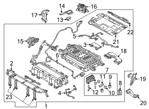 2020 Hyundai Ioniq Battery Battery System Assembly Diagram for 37503-G2AS1